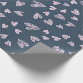 Papier Cadeau Conception de Motif de coeur dessinée à la main (Coin)