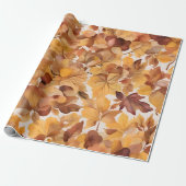 Papier Cadeau Conception de motif de couleurs aux tons feuillus (Déroulé)