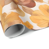 Papier Cadeau Conception de motif de couleurs aux tons feuillus (Coin rond)