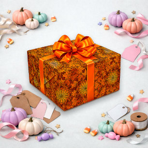 Papier Cadeau Conception de motif de feuille d'automne Halloween
