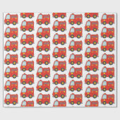 Papier Cadeau Conception de motif de Firetruck d'amusement (Plat)