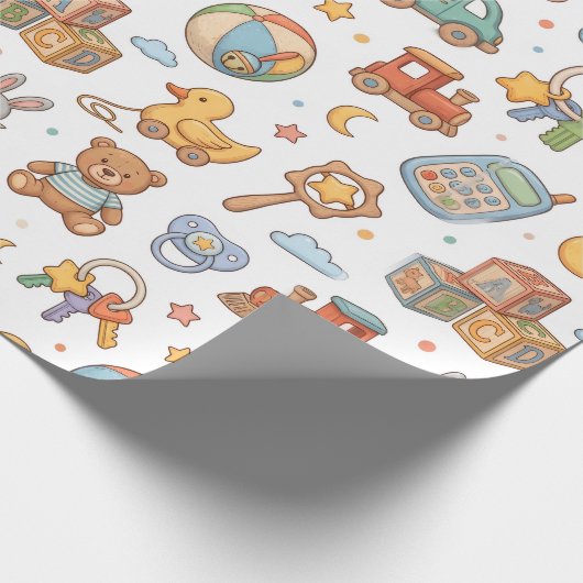 Papier Cadeau Conception de motif de jouets pour bébé mignons (Coin)
