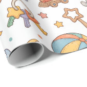 Papier Cadeau Conception de motif de jouets pour bébé mignons (Coin rond)