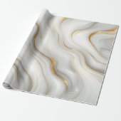 Papier Cadeau Conception de motif de marbre blanc gris élégant (Déroulé)