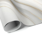 Papier Cadeau Conception de motif de marbre blanc gris élégant (Coin rond)