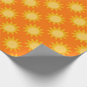 Papier Cadeau Conception de motif de soleil sur orange (Coin)