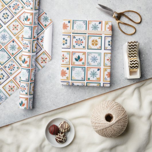Papier Cadeau Conception de motif de vacances de flocon de neige (Artisanat)