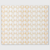 Papier Cadeau Conception de motif de visage de chien mignon (Plat)