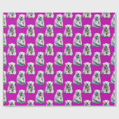 Papier Cadeau Conception de motif d'ours polaire violet (Plat)