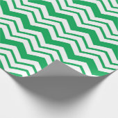 Papier Cadeau Conception de motif en chevron zigzag blanc vert  (Coin)