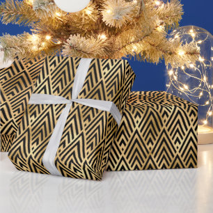 Papier Cadeau Conception de motif en diamant chevron Art Déco