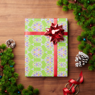 Papier Cadeau conception de motif floral continu à kaléidoscope