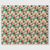 Papier Cadeau Conception de Motif géométrique rétro (Plat)