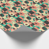 Papier Cadeau Conception de Motif géométrique rétro (Coin)