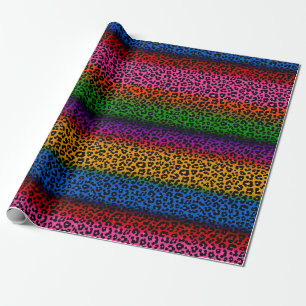 Papier Cadeau Conception de motif imprimé animal léopard coloré