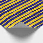 Papier Cadeau Conception de motif rayé stylé bleu jaune  (Coin)