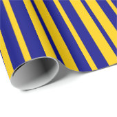 Papier Cadeau Conception de motif rayé stylé bleu jaune  (Coin rond)