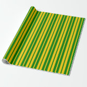 Papier Cadeau Conception de motif rayé stylé vert jaune (Déroulé)