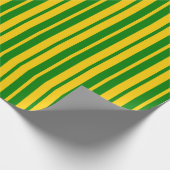 Papier Cadeau Conception de motif rayé stylé vert jaune (Coin)