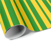 Papier Cadeau Conception de motif rayé stylé vert jaune (Coin rond)