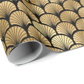 Papier Cadeau Conception de motif rayonnant en éventail Art Déco (Coin rond)