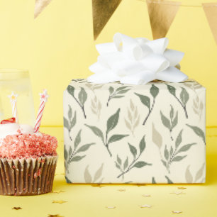 Papier Cadeau Conception de motif sans couture de feuille botani