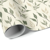 Papier Cadeau Conception de motif sans couture de feuille botani (Coin rond)