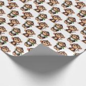 Papier Cadeau Conception de motif singe blanc (Coin)