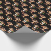 Papier Cadeau Conception de motif singe noir (Coin)