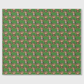 Papier Cadeau Conception de motif singe vert (Plat)
