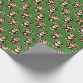 Papier Cadeau Conception de motif singe vert (Coin)