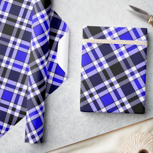 Papier Cadeau Conception de motif tartan en flanelle bleu noir e