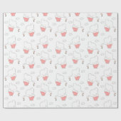 Papier Cadeau Conception de motif transparent éléphant doux (Plat)