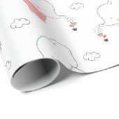 Papier Cadeau Conception de motif transparent éléphant doux (Coin rond)