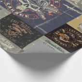 Papier Cadeau Conception de moto rétro (Coin)