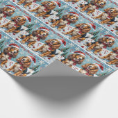 Papier Cadeau Conception de Noël à l'aquarelle du lévrier afghan (Coin)