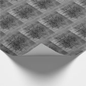Papier Cadeau Conception de Noël à motif de flocon de neige gris (Coin)