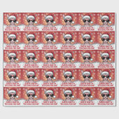 Papier Cadeau Conception de Noël de chat Sphynx cool Santa (Plat)