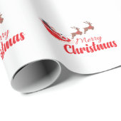 Papier Cadeau Conception de Noël et rennes (Coin rond)
