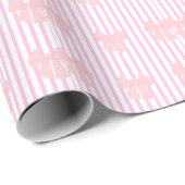 Papier Cadeau conception de nœud rose (Coin rond)