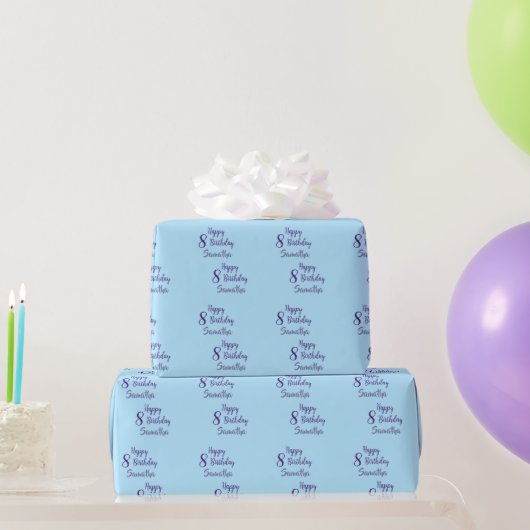 Papier Cadeau Conception de nom et d'âge personnalisés pour les  (Cadeaux de fête)