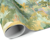 Papier Cadeau Conception de palmiers (Coin rond)