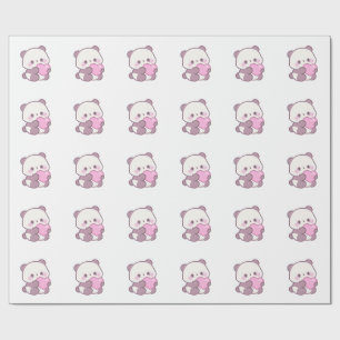 Papier Cadeau Conception de Panda Heureux   Vibrations Mignonnes