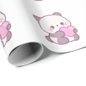 Papier Cadeau Conception de Panda Heureux | Vibrations Mignonnes (Coin rond)