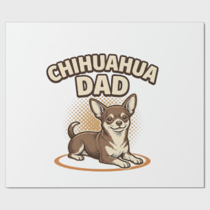 Papier Cadeau Conception de papa Chihuahua Gravure vintage pour