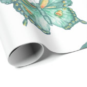 Papier Cadeau Conception de papillon Swallowtail sur papier d'em (Coin rond)