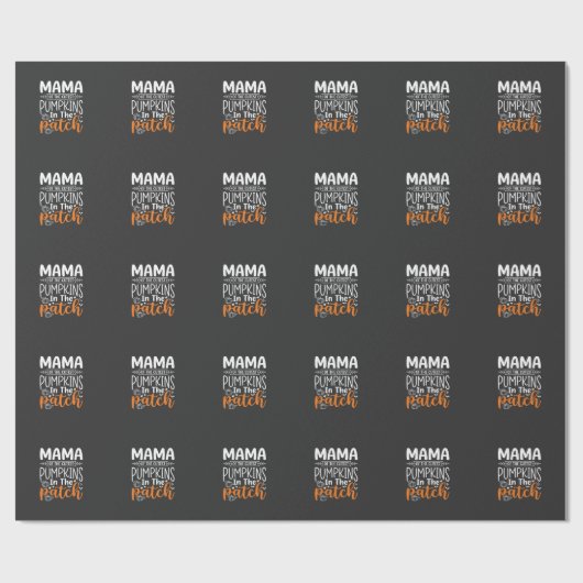 Papier Cadeau Conception de patch de citrouilles maman Halloween (Plat)