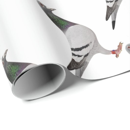 Papier Cadeau conception de pigeon (Coin rond)