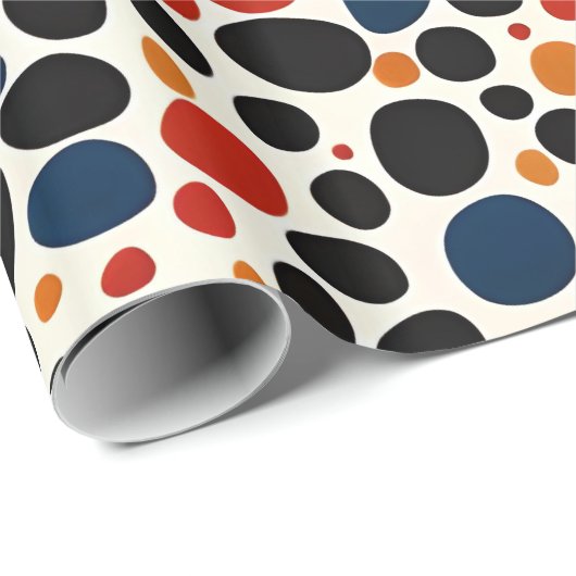 Papier Cadeau Conception de points colorés (Coin rond)