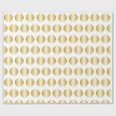 Papier Cadeau Conception de points de polka en or (Plat)